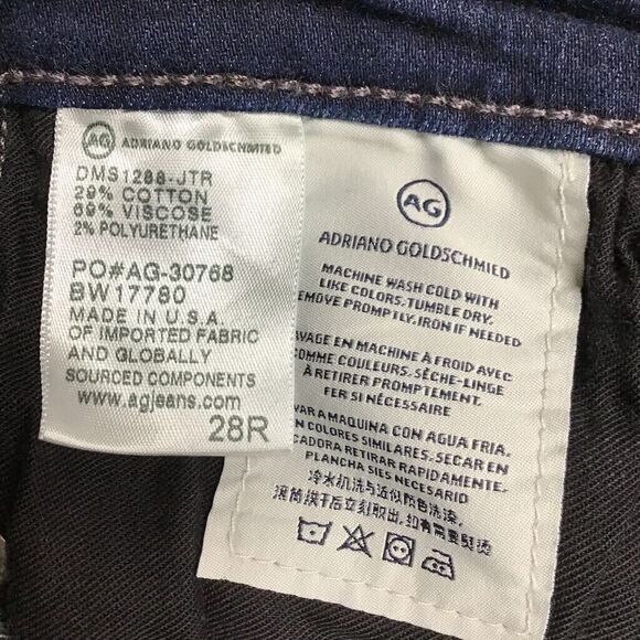 AG Adriano Goldschmied Womens Super‎ Skinny Jeans Blue Stretch Dark Legging 28 - Picture 8 of 9